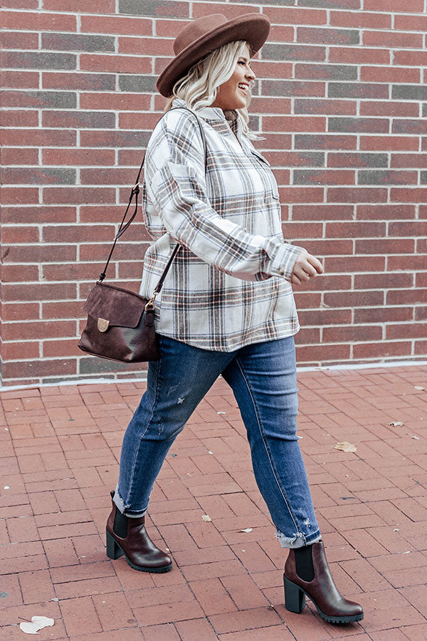 Cue The Cool Down Plaid Pullover Curves Image - 4