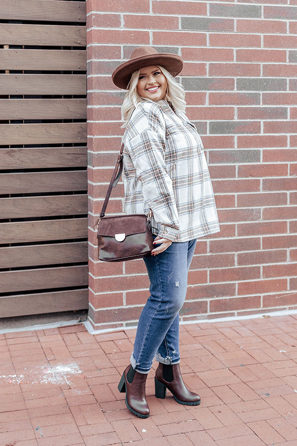 Cue The Cool Down Plaid Pullover Curves Image - 2