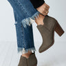 The Astra Faux Leather Bootie In Dark Martini Olive Image - 1