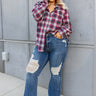 Cozy Accord Plaid Top in Red Curves Image - 1