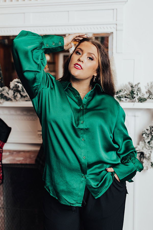 You Had Me At Cocktails Shift Top in Green Curves