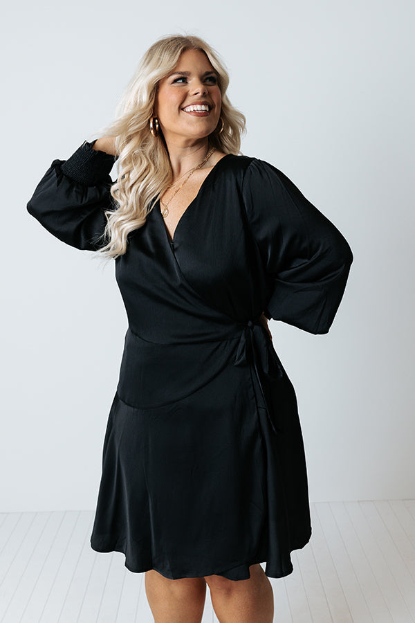 Manhattan Bliss Satin Wrap Dress Curves Image - 1