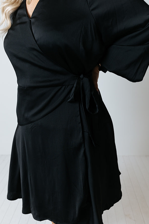 Manhattan Bliss Satin Wrap Dress Curves Image - 2