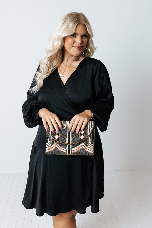 Manhattan Bliss Satin Wrap Dress Curves Image - 3