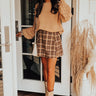 Better Than You Dreamed Plaid Skirt In Mocha Image - 1
