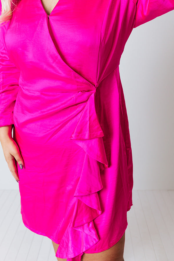 Always Memorable Satin Wrap Dress Curves Image - 4