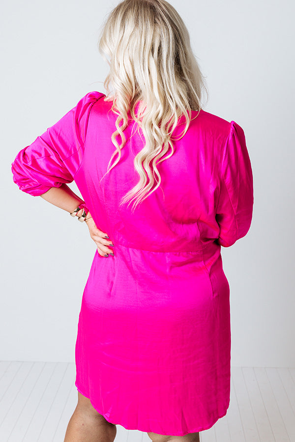 Always Memorable Satin Wrap Dress Curves Image - 5