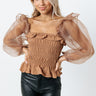 Weekend Made Smocked Top In Iced Mocha Image - 1