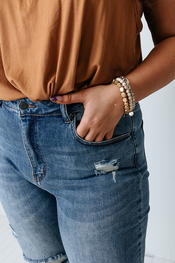 Risen The Starling High Waist Distressed Skinny Curves Image - 3