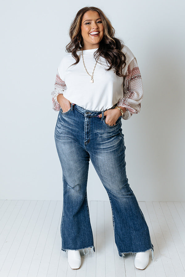 Risen The Nessa Hight Waist Flare In Dark Wash Curves Image - 1