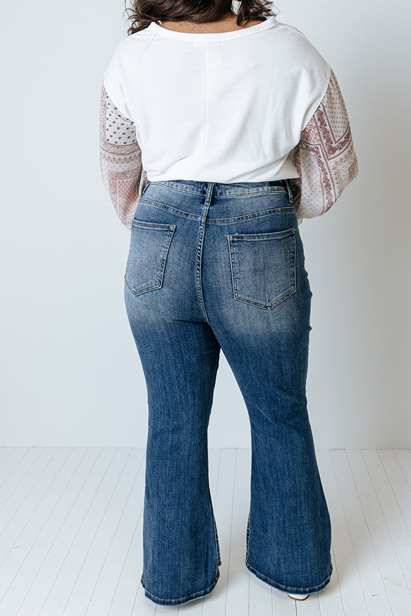 Risen The Nessa Hight Waist Flare In Dark Wash Curves Image - 5