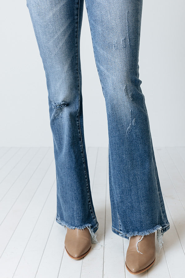 Risen The Nessa High Waist Flare in Medium Wash Image - 4