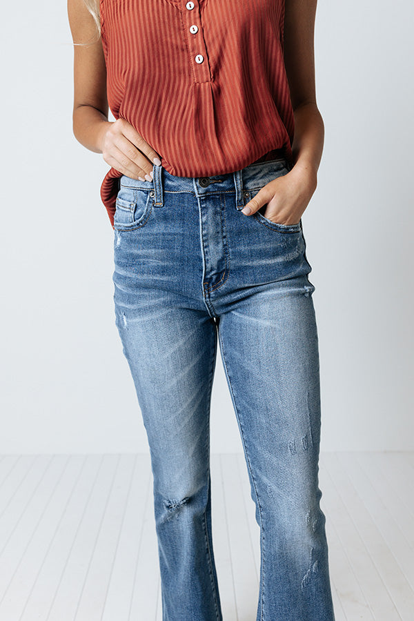 Risen The Nessa High Waist Flare in Medium Wash Image - 2