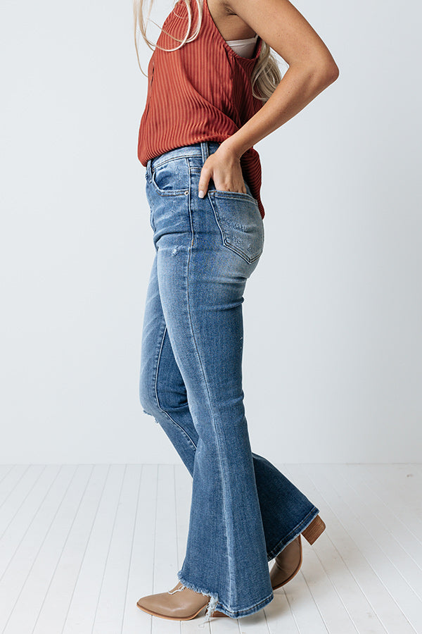 Risen The Nessa High Waist Flare in Medium Wash Image - 3