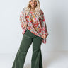 The Cooper High Waist Corduroy Flares In Olive Curves Image - 1