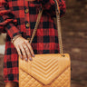 PR Move Faux Leather Crossbody In Camel Image - 1