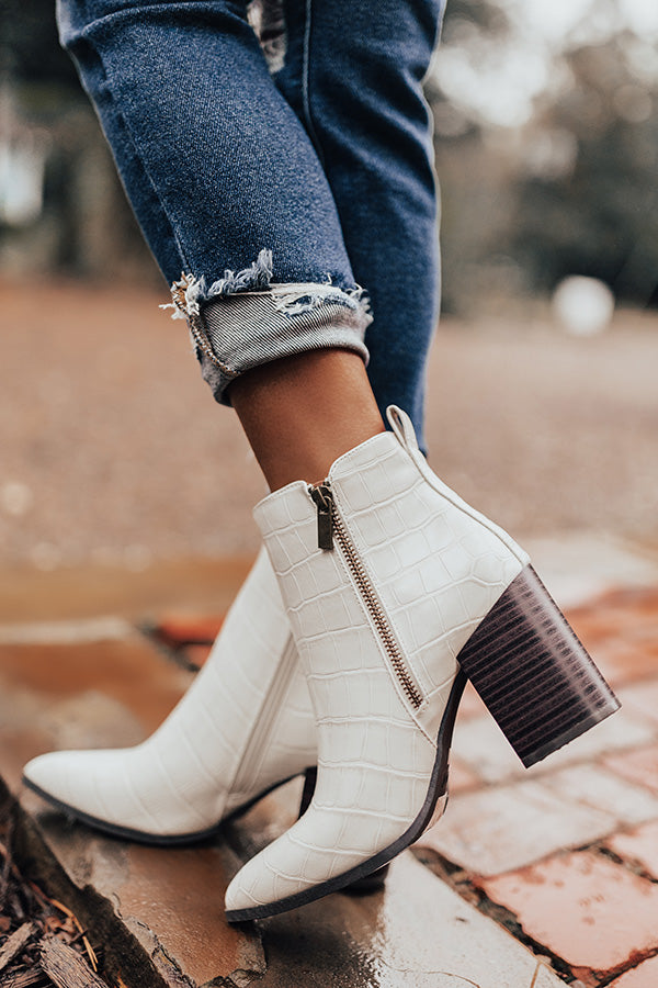 The Kentucky Faux Leather Bootie in Ivory Image - 3