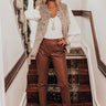 The Rialto Faux Leather Pants In Camel Image - 1