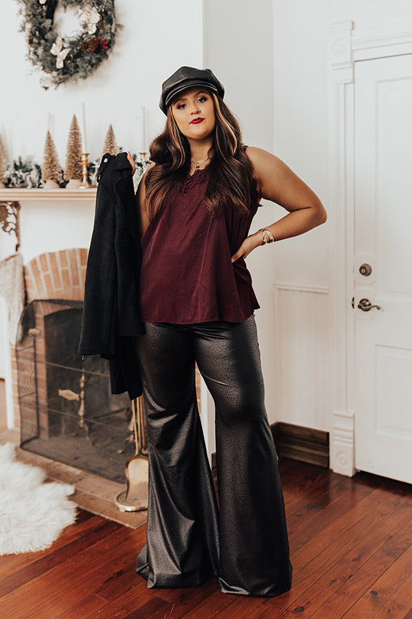 The Sorella High Waist Faux Leather Flare Curves Image - 1