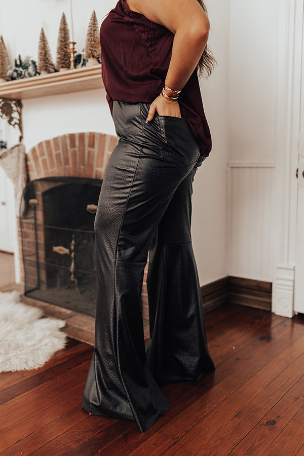 The Sorella High Waist Faux Leather Flare Curves Image - 4