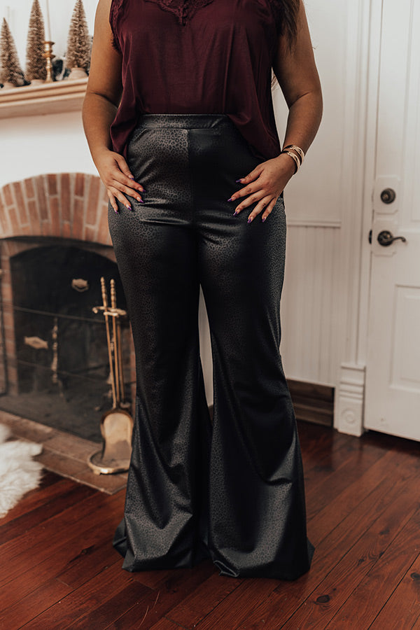 The Sorella High Waist Faux Leather Flare Curves Image - 2