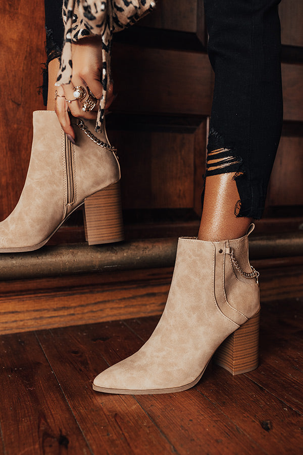 The Meena Faux Leather Bootie In Iced Latte Image - 5