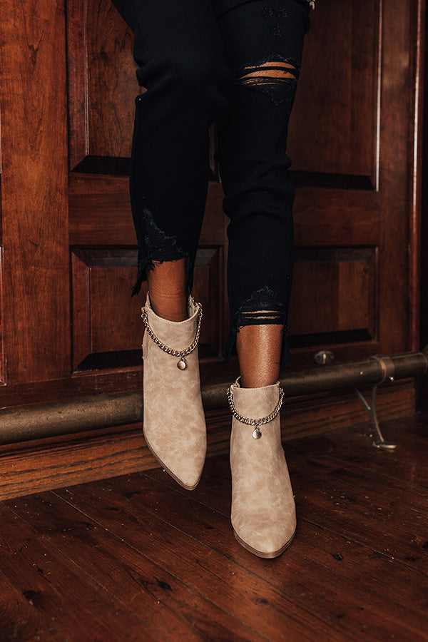 The Meena Faux Leather Bootie In Iced Latte Image - 2