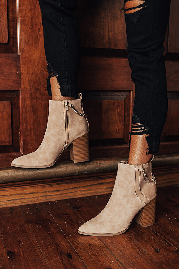 The Meena Faux Leather Bootie In Iced Latte Image - 1