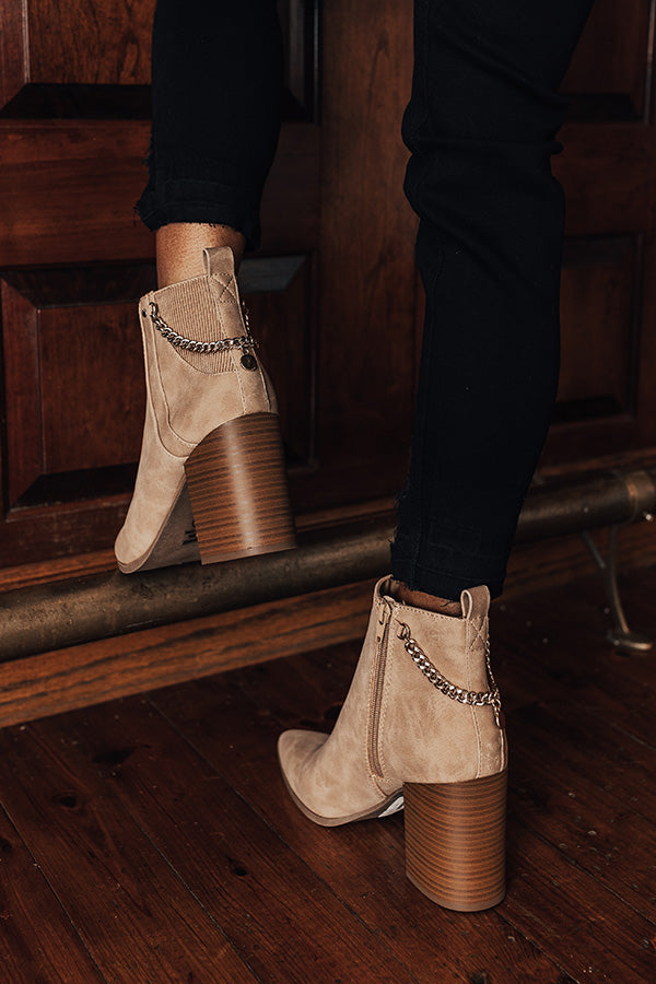 The Meena Faux Leather Bootie In Iced Latte Image - 3