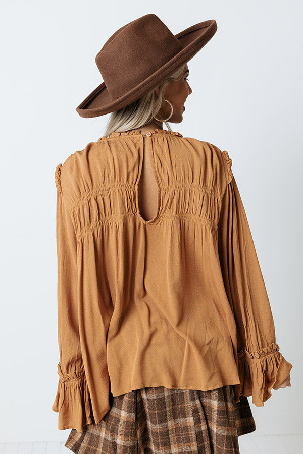 Stay The Course Shift Top In Camel Image - 4