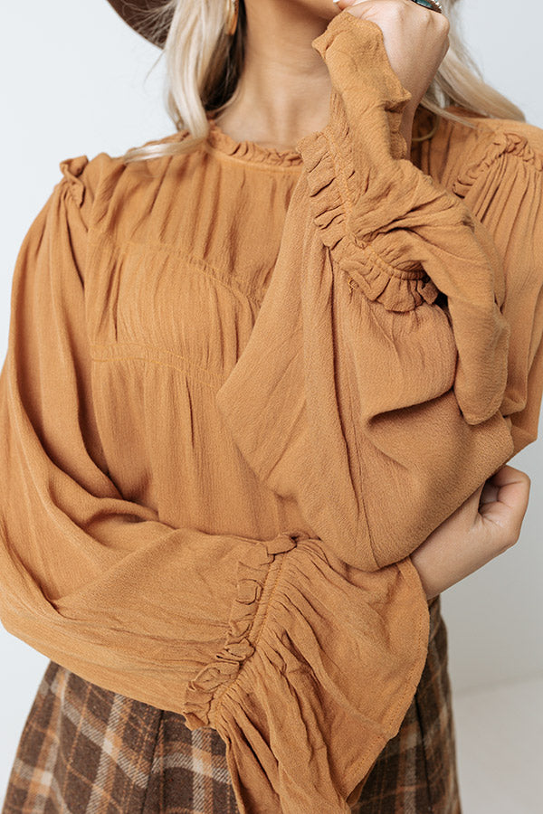 Stay The Course Shift Top In Camel Image - 5
