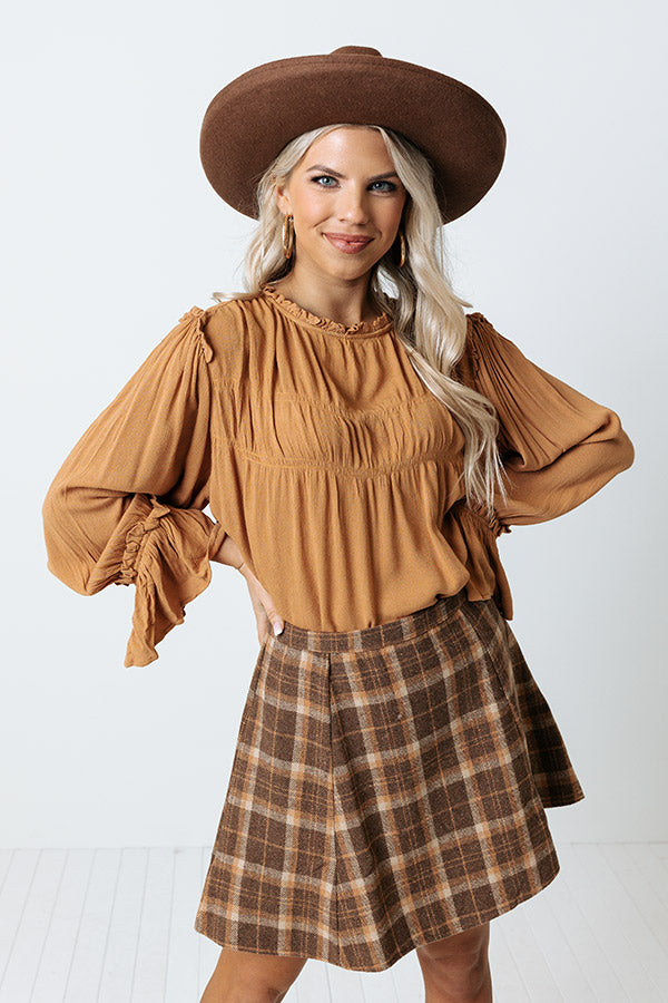 Stay The Course Shift Top In Camel Image - 1