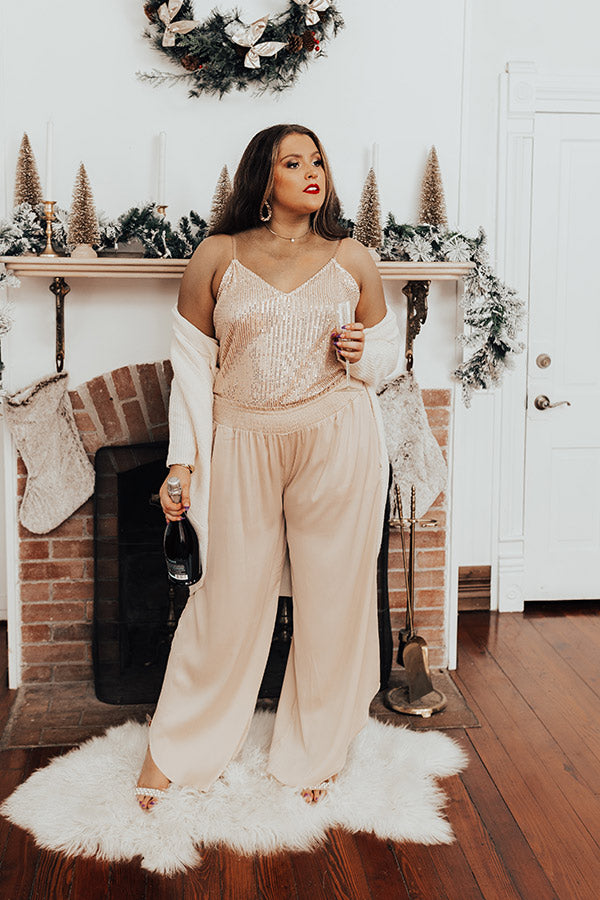 Getting Glam Sequin Tank in Blush Curves