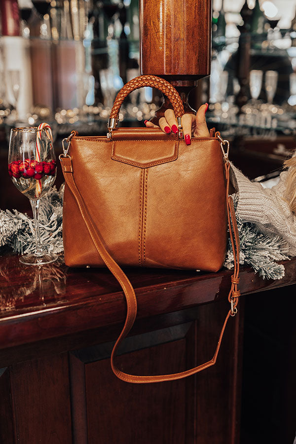 Every Little Thing Faux Leather Tote In Camel Image - 1