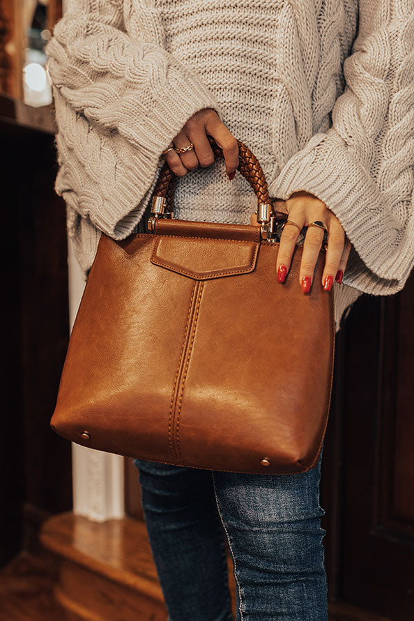Every Little Thing Faux Leather Tote In Camel Image - 4
