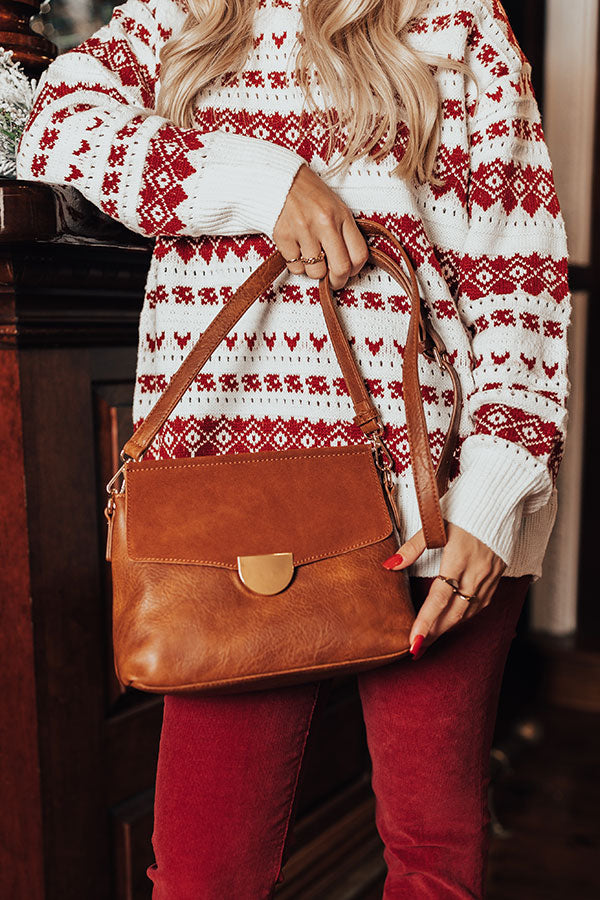 The Bellatorra Faux Leather Crossbody In Cinnamon Image - 1
