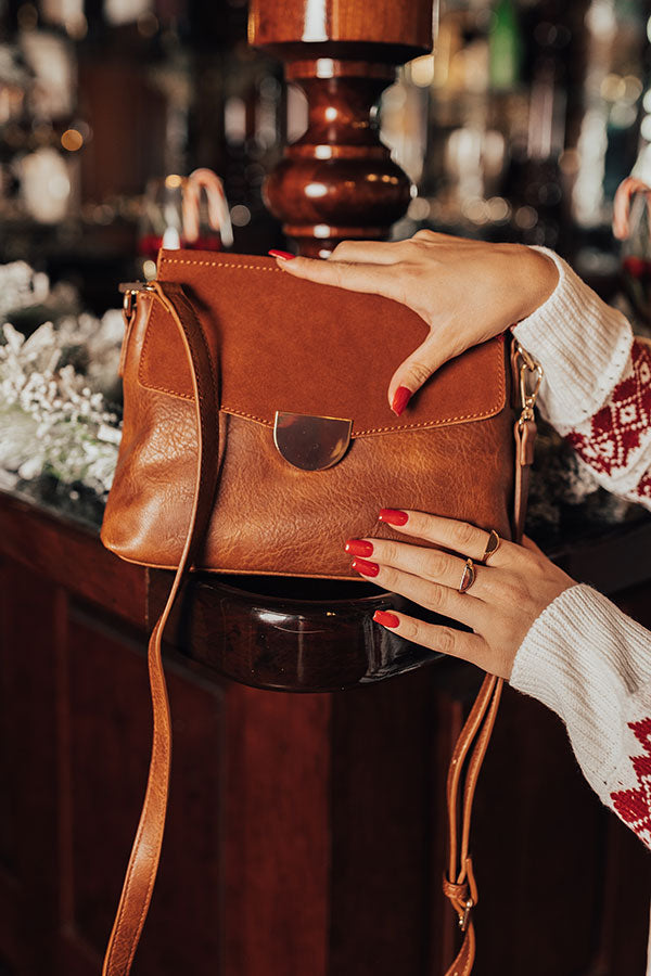 The Bellatorra Faux Leather Crossbody In Cinnamon Image - 2