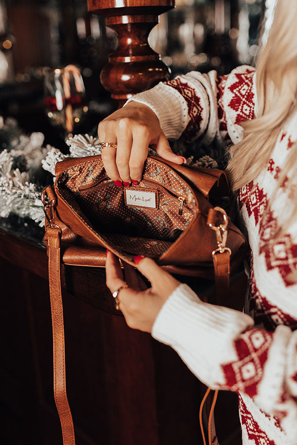 The Bellatorra Faux Leather Crossbody In Cinnamon Image - 3