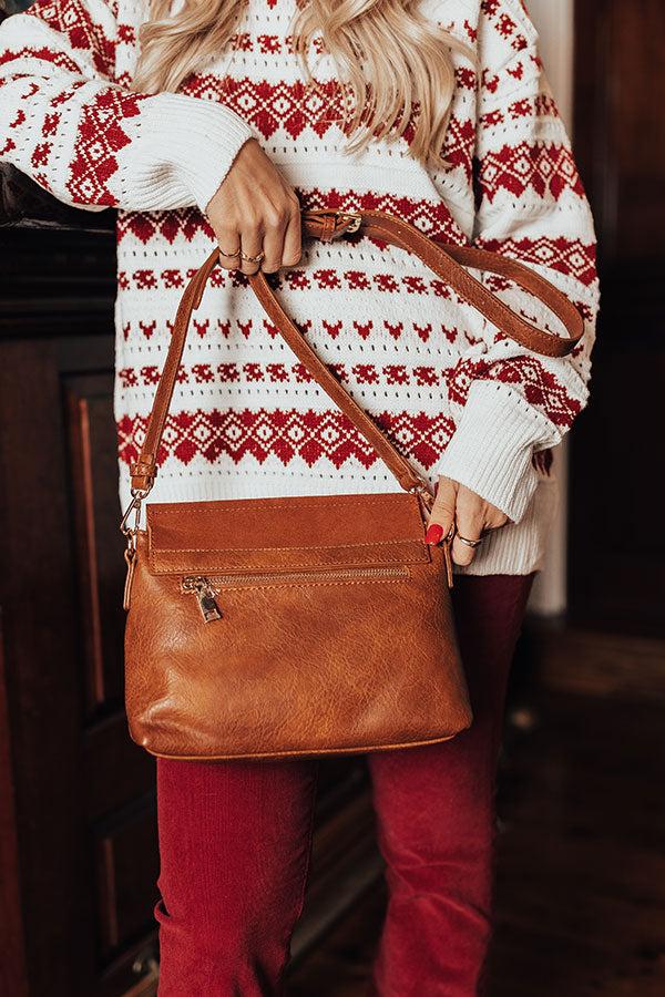 The Bellatorra Faux Leather Crossbody In Cinnamon Image - 4