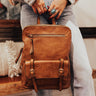 Upstate Promise Faux Leather Backpack In Camel Image - 1