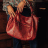 Ahead Of Times Faux Leather Tote In Wine Image - 1