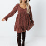 Chance At Love Babydoll Dress In Dark Rust Image - 1