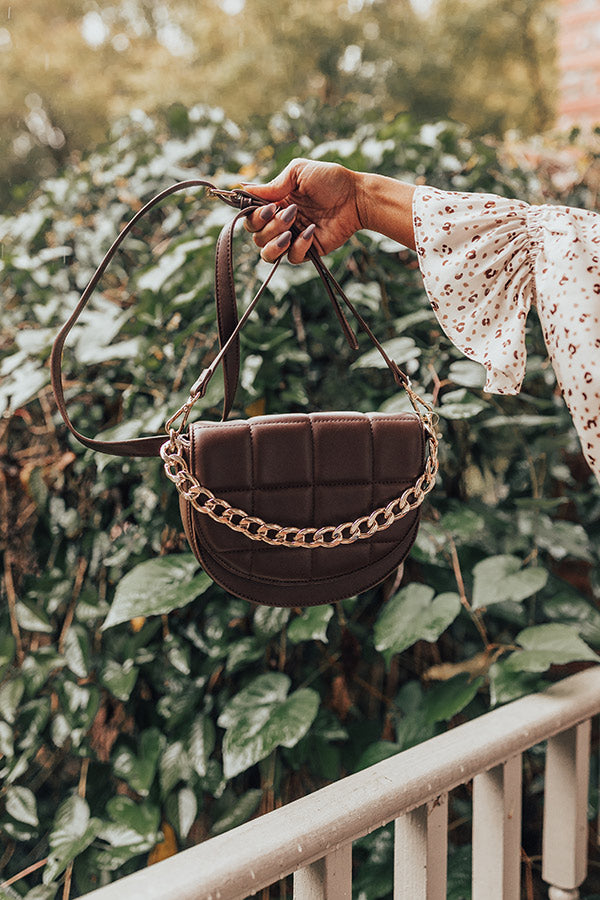 Chance At Love Faux Leather Crossbody In Chestnut