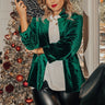 Chic Influencer Velvet Blazer In Hunter Green Curves Image - 1