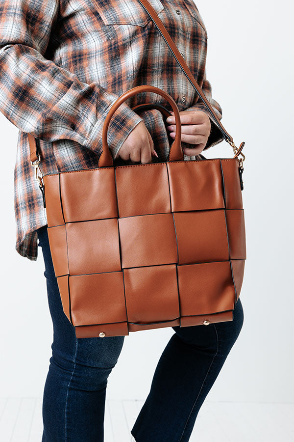 Keep It High Profile Faux Leather Tote In Maple Image - 4