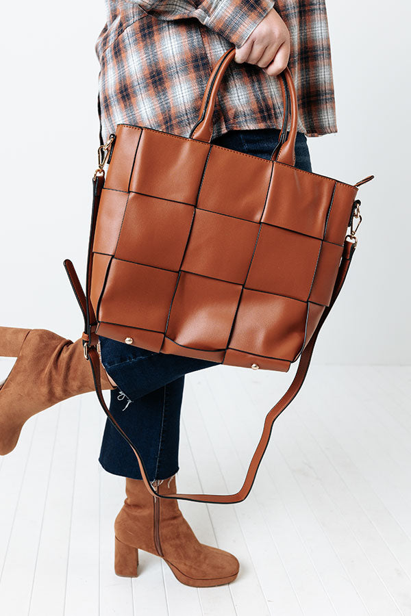 Keep It High Profile Faux Leather Tote In Maple