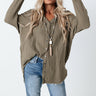 Play The Hits Button Up Tunic In Sage Image - 1