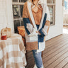 Cozy Cove Colorblock Cardigan In Camel Curves Image - 1