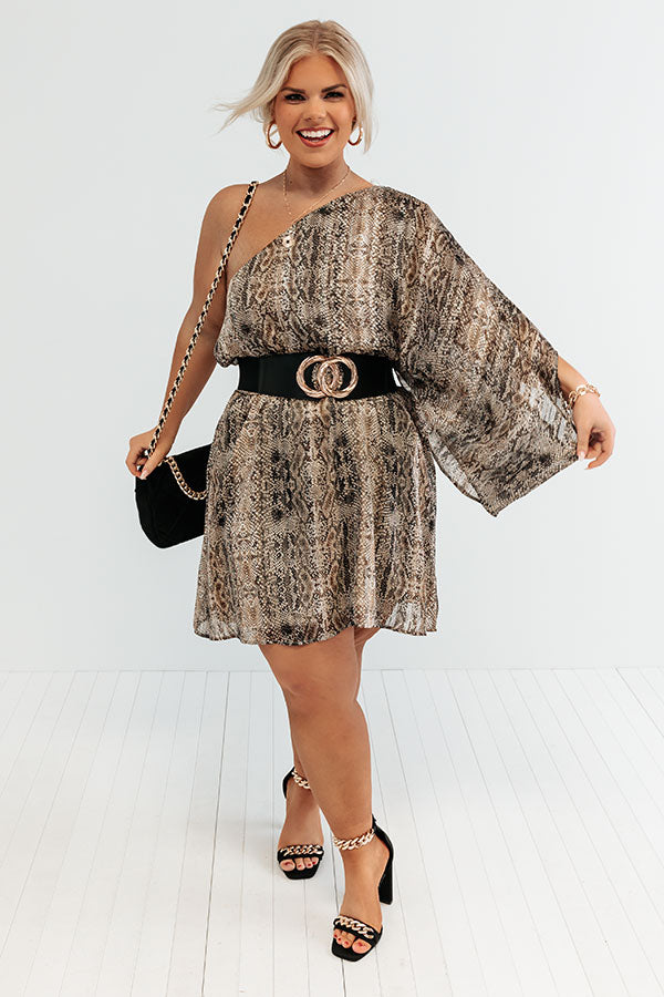 You Had Me At Cocktails Snake Print Dress Curves Image - 2