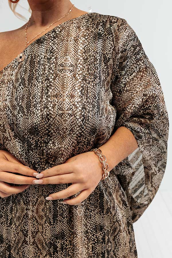 You Had Me At Cocktails Snake Print Dress Curves Image - 4